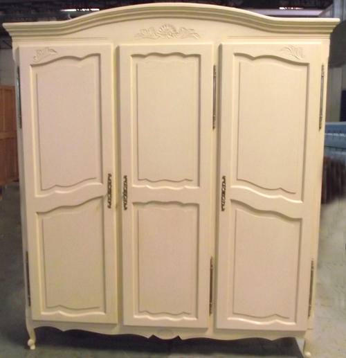 3 door provencal armoire with mirror inside